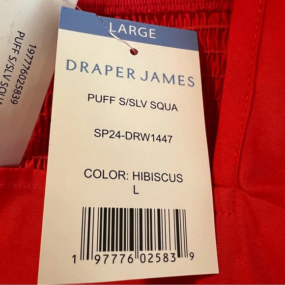 Draper James Ladies Hibiscus Square Neck Puff Sleeve Dress. Size Large. NWT. - Picture 12 of 14
